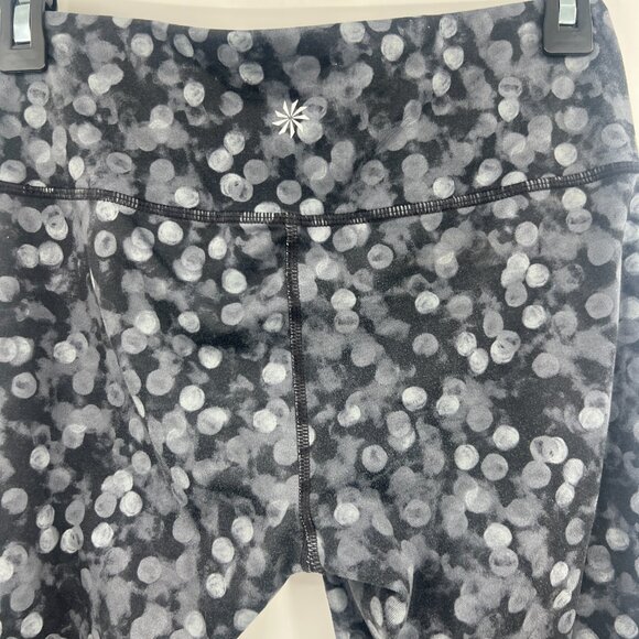 Athleta Circle Dot Full Length Leggings Black Gray Women's Small - Picture 2 of 5